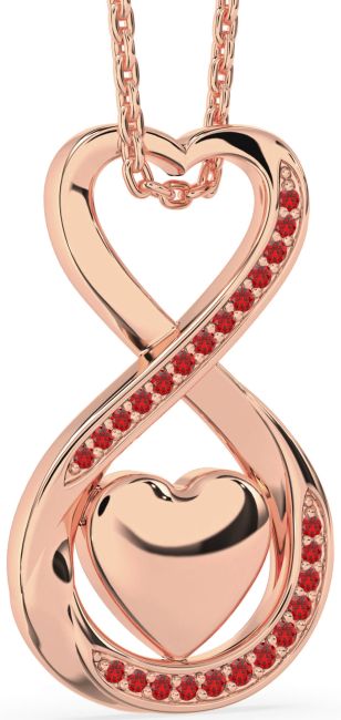 Ruby Rose Gold Infinity Heart Necklace
