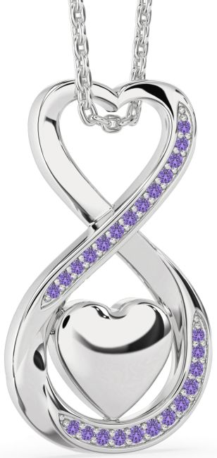 Alexandrite Platinum Infinity Heart Necklace