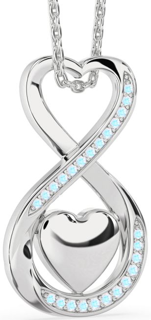 Moonstone Silver Infinity Heart Necklace