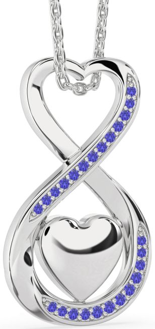 Tanzanite Platinum Infinity Heart Necklace
