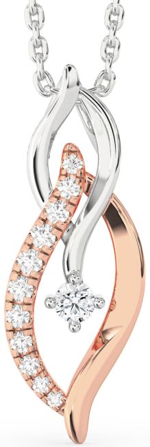 Diamond Rose Gold Silver Infinity Necklace
