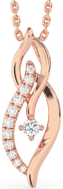Diamond Rose Gold Silver Infinity Necklace