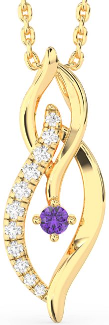 Diamond Amethyst Gold Infinity Necklace