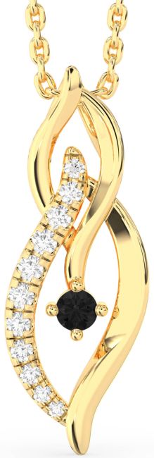 Black Diamond Gold Infinity Necklace