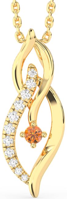 Diamond Citrine Gold Infinity Necklace