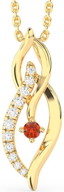 Diamond Fire Opal Gold Infinity Necklace