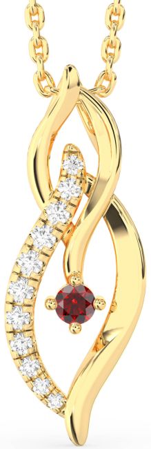 Diamond Garnet Gold Infinity Necklace