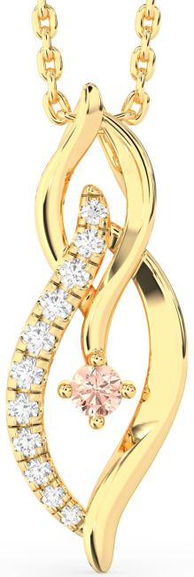 Diamond Morganite Gold Infinity Necklace