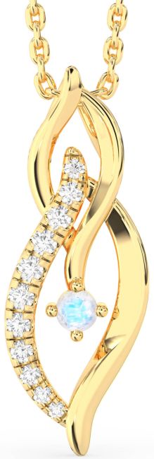 Diamond Moonstone Gold Infinity Necklace