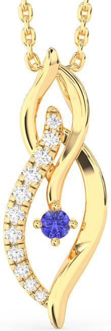 Diamond Tanzanite Gold Infinity Necklace