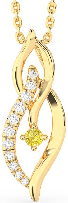Yellow Diamond Gold Infinity Necklace