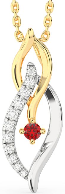 Diamond Ruby Gold Silver Infinity Necklace