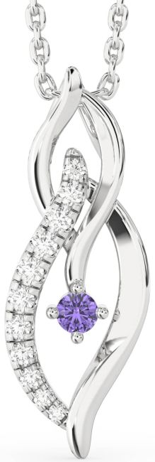 Diamond Alexandrite Silver Infinity Necklace