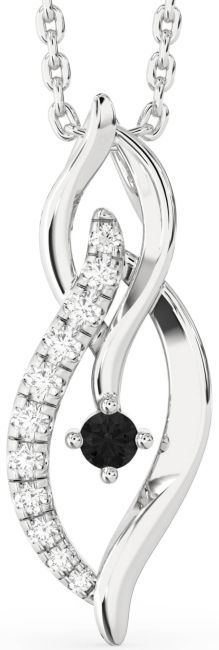 Black Diamond White Gold Infinity Necklace