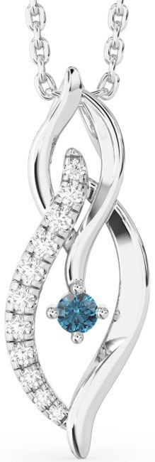Blue Diamond Silver Infinity Necklace