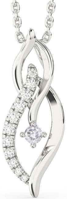 Salt & Pepper Diamond White Gold Infinity Necklace