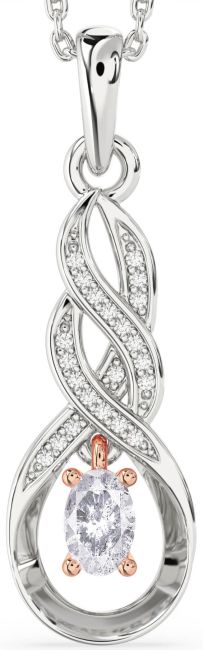 Salt & Pepper Diamond Platinum & Rose Gold Infinity Necklace