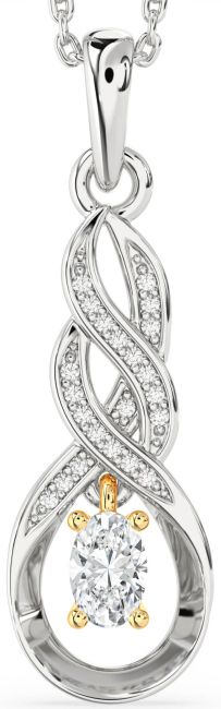 Diamond Gold Silver Infinity Necklace