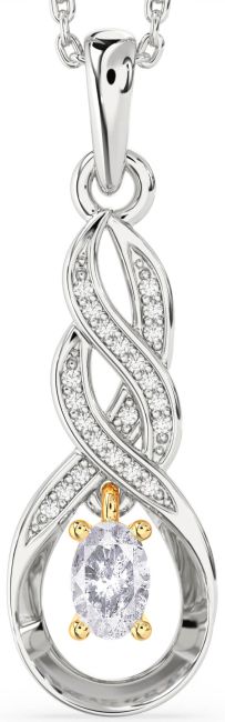 Salt & Pepper Diamond Gold Silver Infinity Necklace