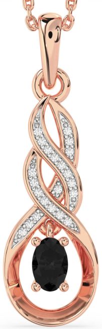 Black Diamond Rose Gold Infinity Necklace