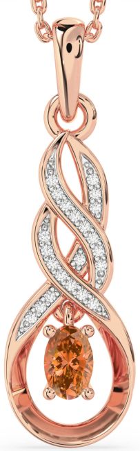 Diamond Citrine Rose Gold Infinity Necklace