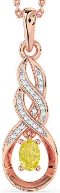 Yellow Diamond Rose Gold Infinity Necklace