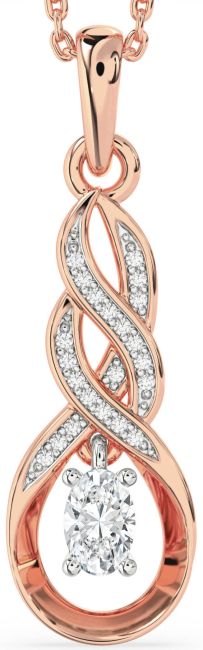 Diamond Rose Gold Silver Infinity Necklace