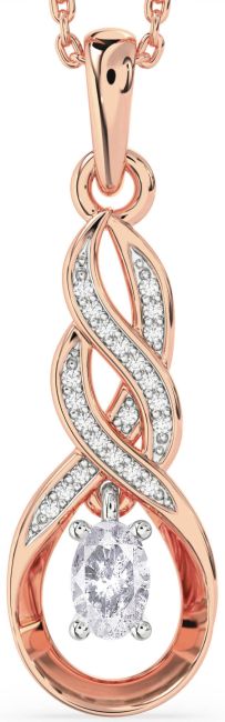 Salt & Pepper Diamond Rose Gold Silver Infinity Necklace