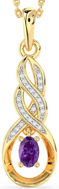 Diamond Amethyst Gold Silver Infinity Necklace