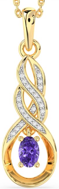 Diamond Alexandrite Gold Silver Infinity Necklace