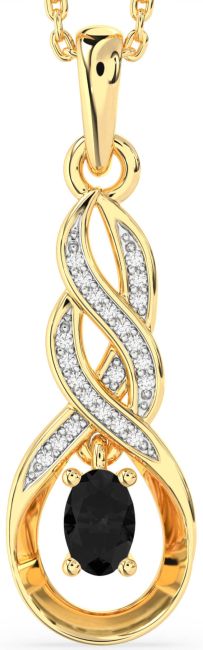 Black Diamond Gold Silver Infinity Necklace