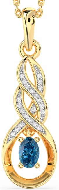 Blue Diamond Gold Infinity Necklace