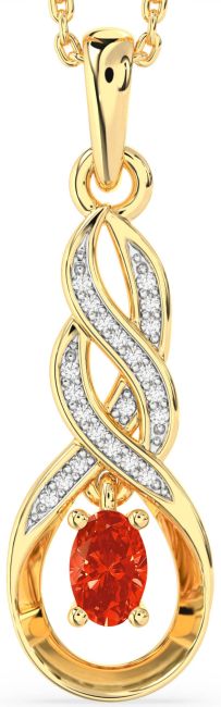 Diamond Fire Opal Gold Infinity Necklace