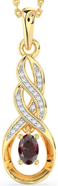 Diamond Garnet Gold Infinity Necklace