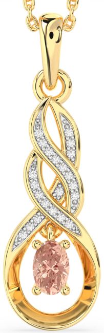 Diamond Morganite Gold Infinity Necklace