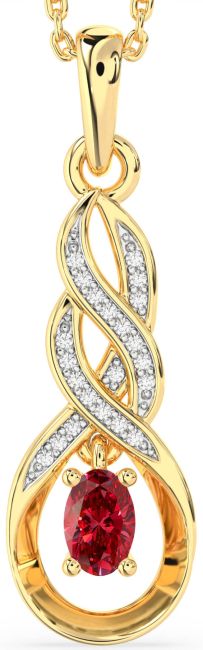 Diamond Ruby Gold Infinity Necklace