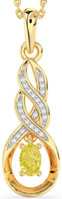 Yellow Diamond Gold Infinity Necklace