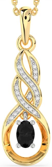 Black Diamond Gold Silver Infinity Necklace