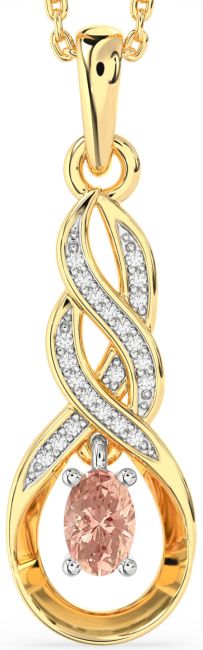 Diamond Morganite Gold Silver Infinity Necklace