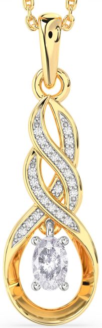 Salt & Pepper Diamond Gold Silver Infinity Necklace