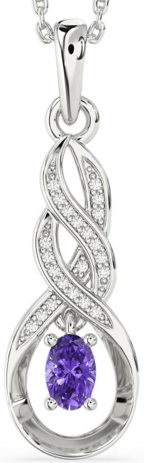Diamond Alexandrite Silver Infinity Necklace