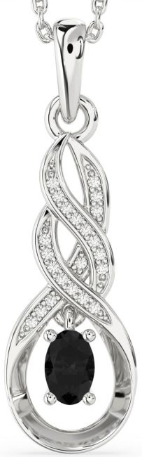 Black Diamond Platinum Infinity Necklace