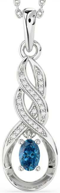 Blue Diamond Platinum Infinity Necklace