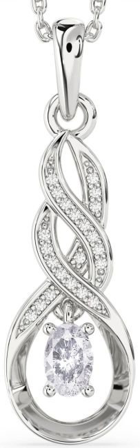 Salt & Pepper Diamond White Gold Infinity Necklace