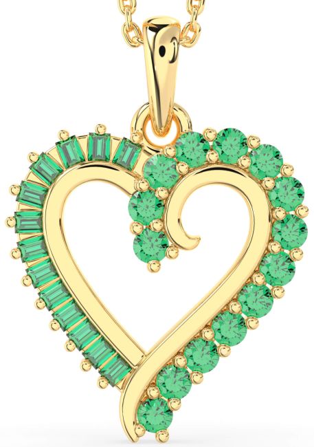 Emerald Gold Heart Necklace