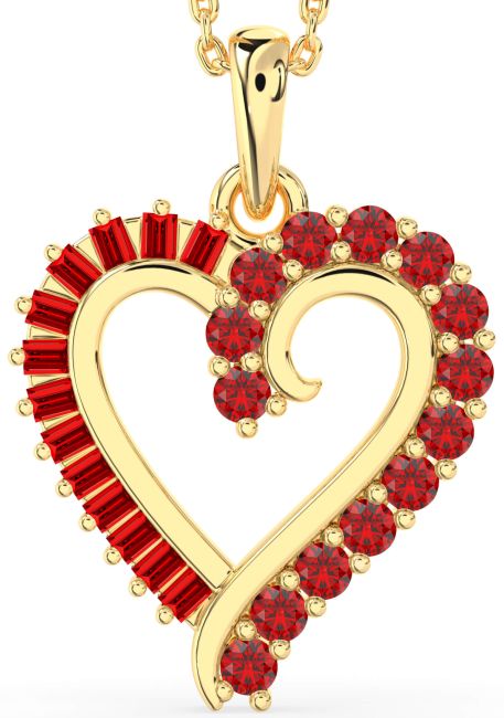 Ruby Gold Heart Necklace