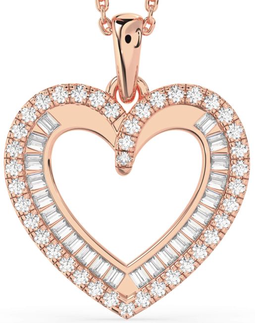 Diamond Rose Gold Heart Necklace