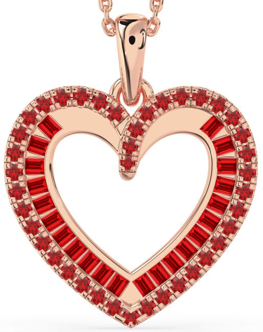 Ruby Rose Gold Heart Necklace