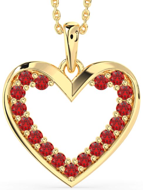 Ruby Gold Heart Necklace
