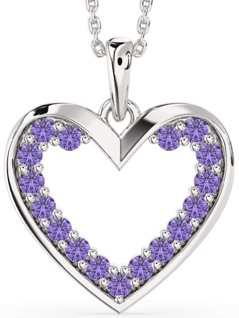 Alexandrite Silver Heart Necklace